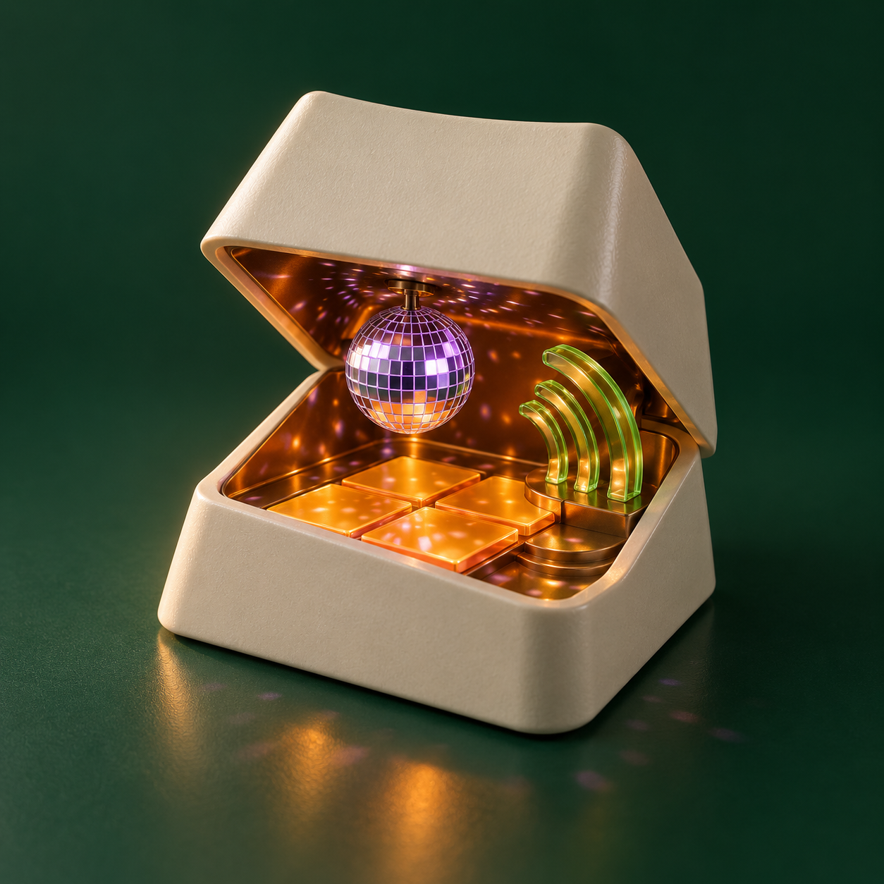 Your desk has a nightlife. house-ad creative